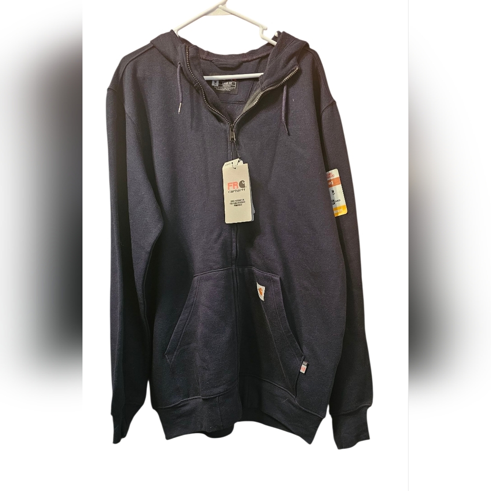 Carhartt FR - CAT 3 - NWT Anti-Odor, Navy Blue Zip-Up Hoodie - Picture 1 of 8